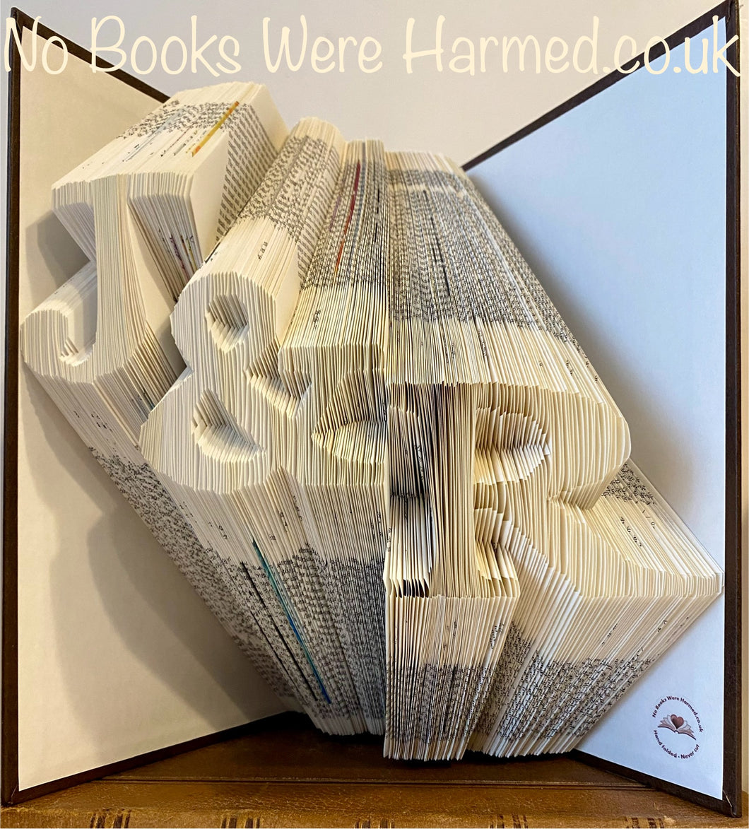 PICK YOUR OWN Your choice of large initials, hand folded into the delicate pages of a beautiful encyclopaedia. Perfect wedding gift or decoration,