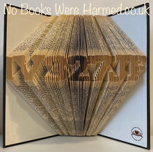Load image into Gallery viewer, Postcode hand folded book art sculpture