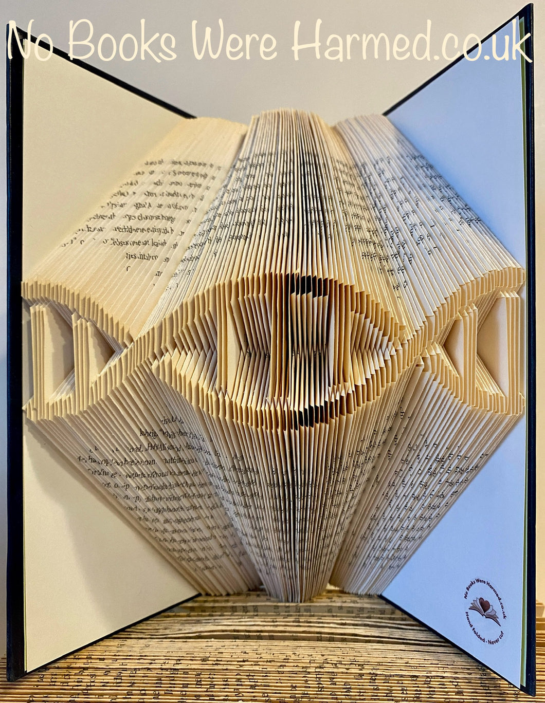 Double Helix DNA Hand folded, no cut book art