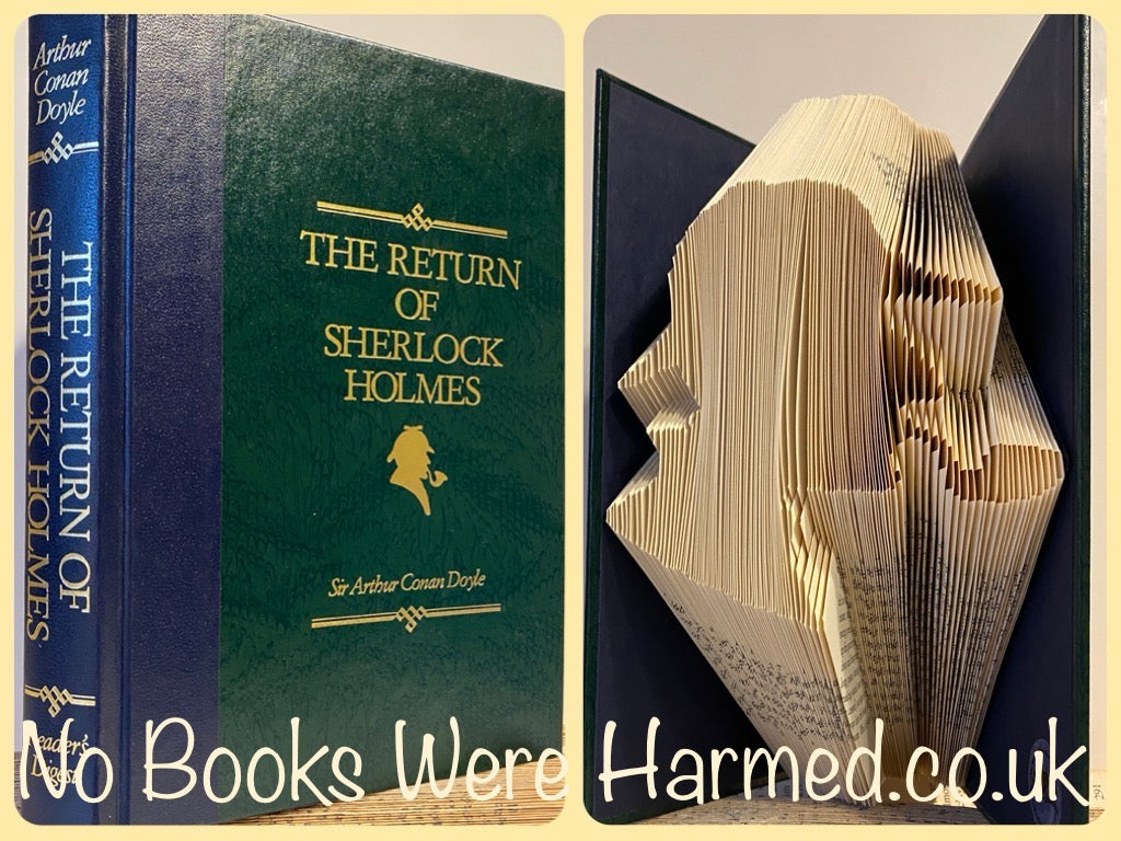 The Return Of Sherlock Holmes classic cameo silhouette : : Hand folded, Non cut book art OOAK